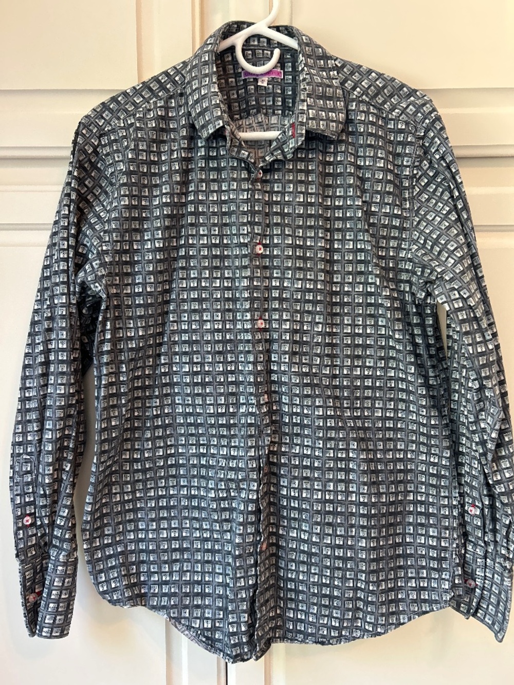 Coton Doux Button Down Long Sleeve Shirt 41/16 Pay Phone Dialpad